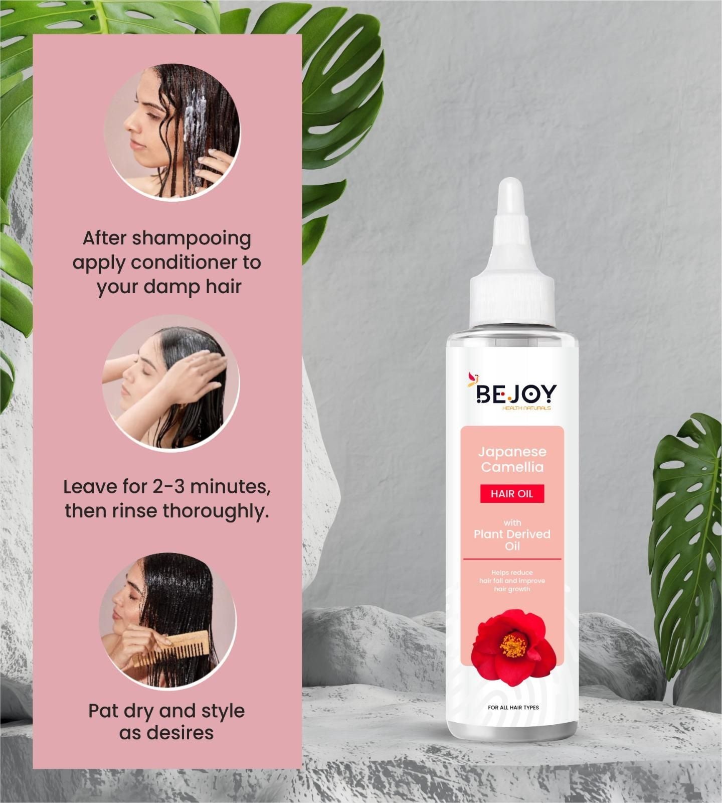 💆‍♀️ Bejoy Japanese Camellia Hair Oil 🌺 Pack of 2 – Luxurious Hair Care for Women, 150ml Each